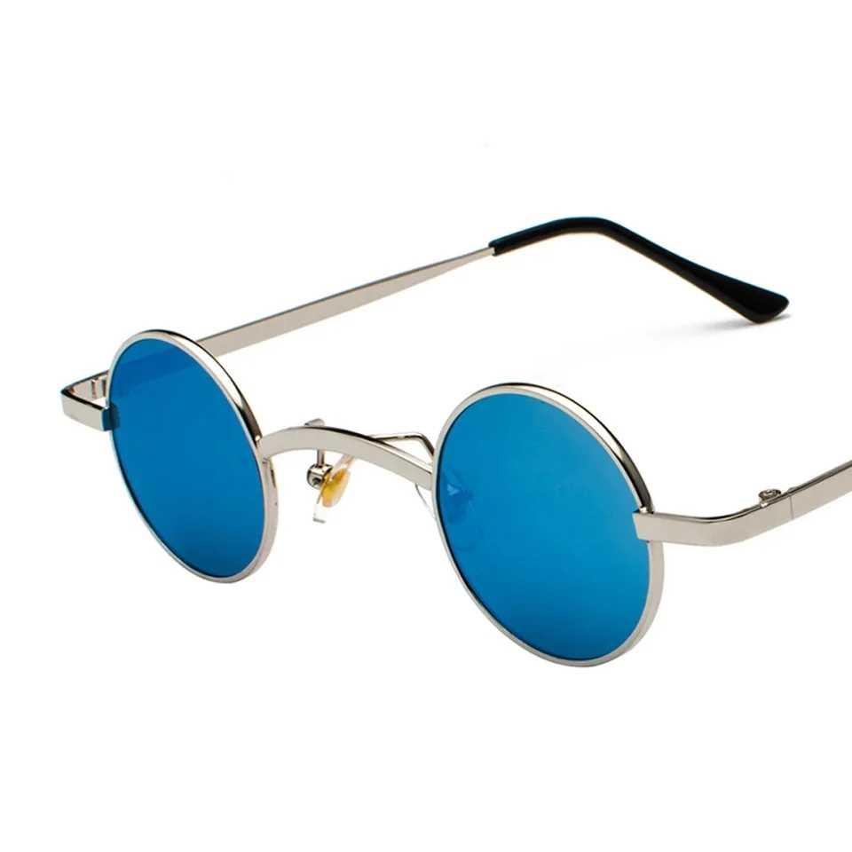 Круглі сонцезахисні окуляри  (38мм) (Silver-Blue)