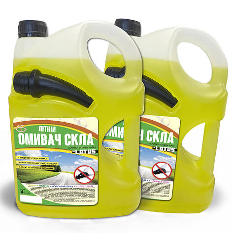 Омивач скла Літній "Лимон" Lotus каністра з носиком УПАКОВКА 2 шт. x 4 л від Latinta, фото 1