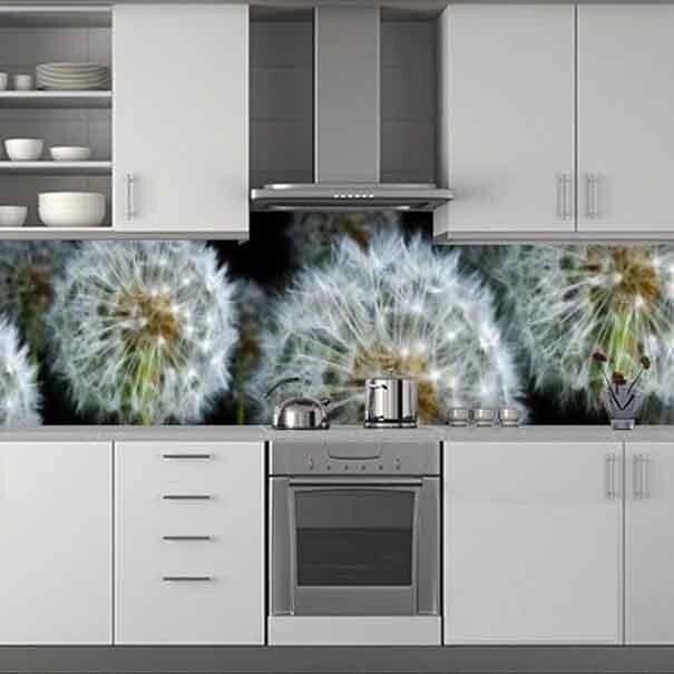 Кухонна скіналь зі скла / Фартух "Кульбаби" 3564, фото 1