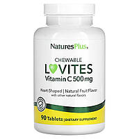 Витамин C, Vitamin C Lovites, 500 мг, Natures Plus, 90 жевательных таблеток