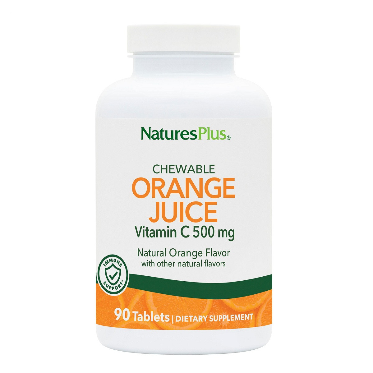 Витамин С, Orange Juice Vitamin C, 500 мг, Nature's Plus, 90 жевательных таблеток