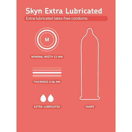 Презервативи безлатексні Skyn Extra Lubricated, з додатковим мастилом (ціна за пачку, 10 шт.), фото 3