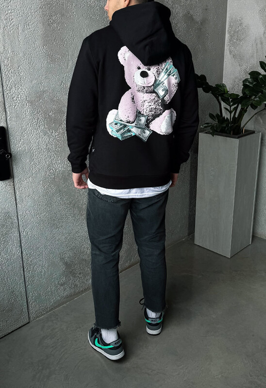 Чорне худі з ведмедиком Staff rich bear