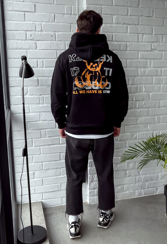 Повсякденне чорне худі Staff keep it cool oversize