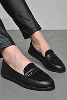 Туфли-лоферы женские черного цвета 174095M