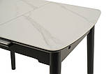 Керамічний стіл TM-87-1 білий мармур + чорний, фото 8