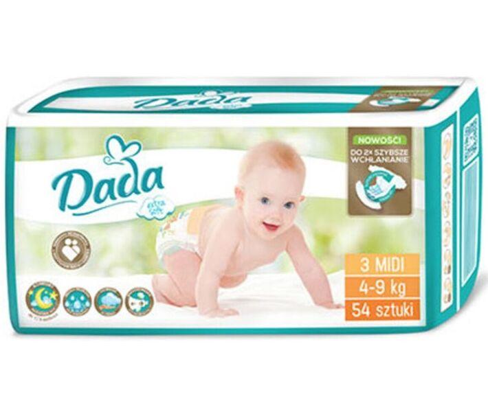Підгузки памперси дитячі Dada NEW Extra Soft №3, 54 шт в упаковці, для дітей від 4 до 9 кг