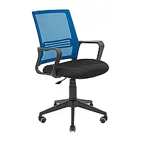 Крісло офісне комп'ютерне із сітки Richman Джина з механізмом качання спинка-сітка чорний/синій до 100 кг