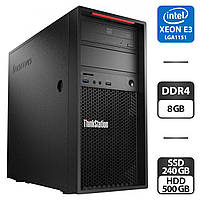 Компьютер Lenovo ThinkStation P310 Tower / Intel Xeon E3-1225 v5 (4 ядра по 3.3 - 3.7 GHz) / 8 GB DDR4 / 240