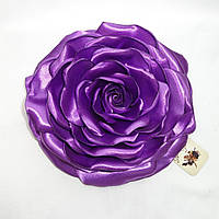 Брошь большой цветок из ткани ручной работы "Роза Фиолетовая"