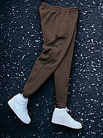 Качественные спортивные штаны флис, зимние спортивные штаны коричневые, флисовые брюки M atgc