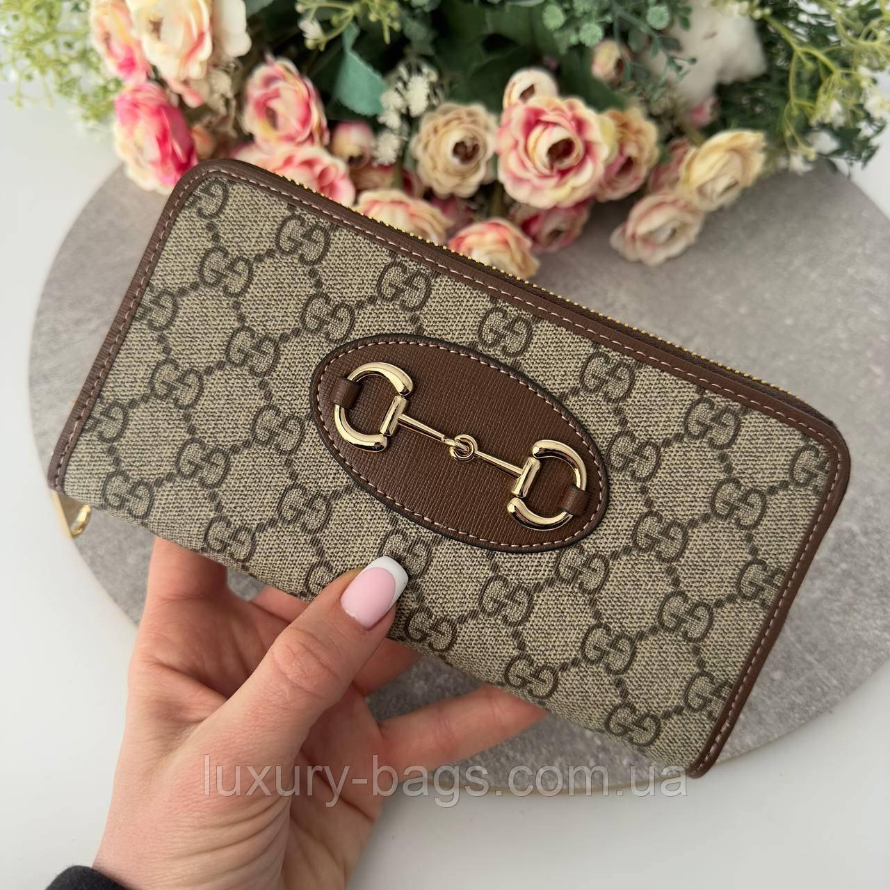 Стильний жіночий гаманець на блискавці Gucci