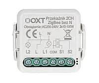 Tuya - Двухканальное мини-реле без N - ZigBee - приложение для Android/iOS - OXT SWTZ32