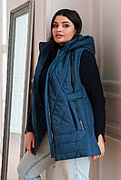 Качественная демисезонная куртка жилетка женская с отстежными рукавами, большие размеры 52-66
