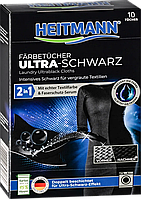 Салфетки для стирки черной синтетической одежды HEITMANN 2в1