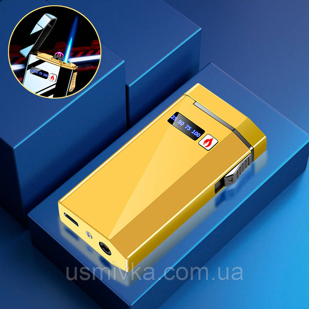 Запальничка usb + автоген Halton у подарунковому пакованні US-691Gold