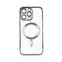 Хромований Чохол Magnetic із Технологією MagSafe + захист камери для Apple iPhone 15 Pro Max (6.7") Silver