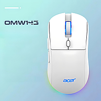 Мышь ACER OMW143 игровая с комбинированным подключением USB, Bluetooth, USB 2.4ГГц, RGB, 4800 DPI, белый