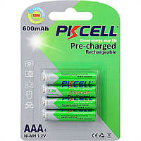 Батарейки для фонаря и игрушек AAA PKCELL 600mAh 1.2V Ni-MH RTU 4 шт (AAA600-4B)