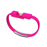 Кабель-браслет для iPhone 5/5S/6/6+/iPad Kingda S0603 розовый RTL 20см