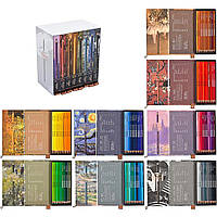Великий набір кольорових художніх олівців 80 кольорів у металевих коробках Marco 3300/80 Tribute