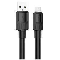 Кабель Hoco Micro USB Solid charging data cable X84 |1M, 2.4A| black