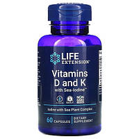 Life Extension Vitamins D and K with Sea-Iodine 60 капсул LEX-20406 VB