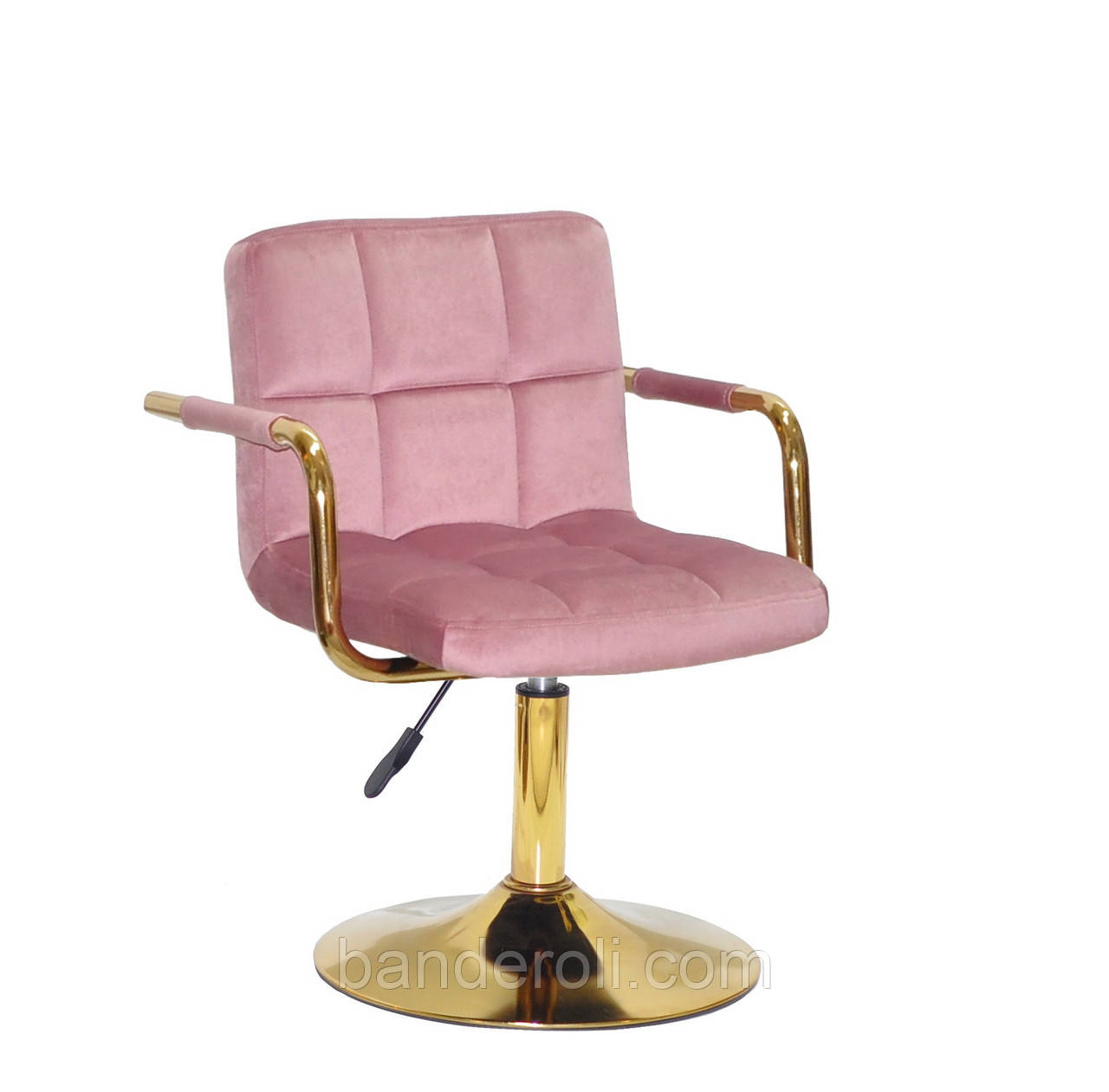 Крісло Arno Arm gd base оксамит запорошена троянда B-1030, фото 1