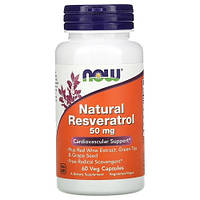 NOW Natural Resveratrol 50 mg 60 растительных капсул NOW-03339 VB