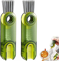 Щетка кухонная для очистки бутылок, инструмент для чистки 3 в 1, многофункциональная мини щётка-ершик