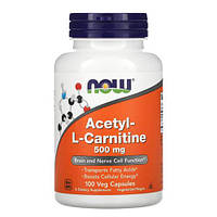 NOW Acetyl-L-Carnitine 500 mg 100 растительных капсул NOW-0076 VB