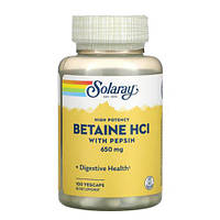 Solaray Betaine HCL with Pepsin 100 капсул 1700 VB