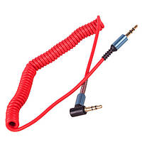 Кабель аудио AUX 3,5 мм пружина (Red) (AUX spring Rd) 3