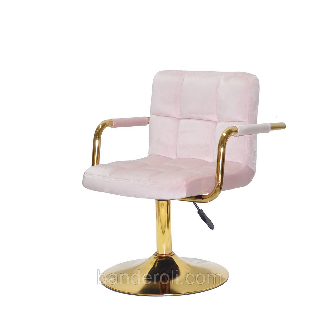 Крісло Arno Arm gd base оксамит рожевий B-1021, фото 1