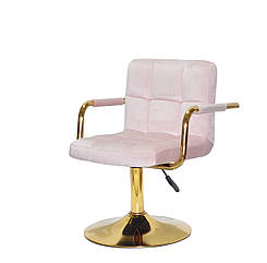 Крісло Arno Arm gd base оксамит рожевий B-1021