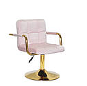 Крісло Arno Arm gd base оксамит рожевий B-1021, фото 4