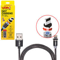 Кабель магнитный VOIN MC-2301L BK, USB - Lightning 2,4А, 1m, black (только зарядка) (MC-2301L BK) 3