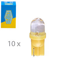 Лампа автомобильная светодиодная LED с пластиковим цоколем Trifa 12V 0,27W W2,1x9,5d T10 20mA yellow 3