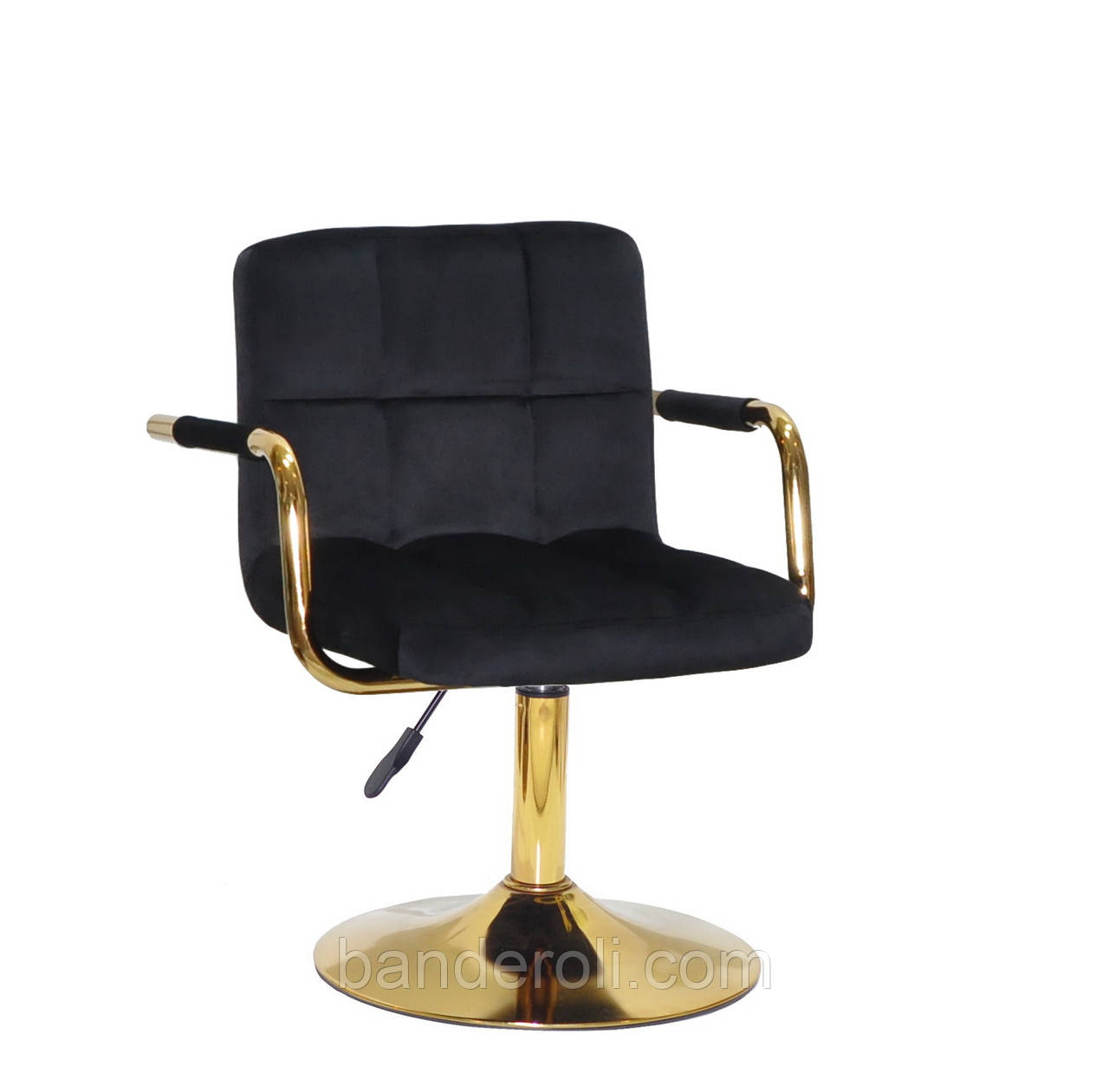 Крісло ARNO — ARM GD-BASE оксамит чорний В-1011, фото 1