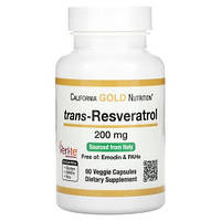 California Gold Nutrition trans-Resveratrol 200 mg 60 растительных капсул CGN-01174 VB