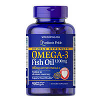 Puritan's Pride Double Strength Omega-3 Fish Oil 1200 mg 90 капс 17131 VB