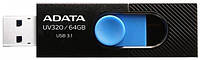 USB 3.0 Flash Drive 64Gb ADATA AUV320, Black/Blue (AUV320-64G-RBKBL) (код 1527713)