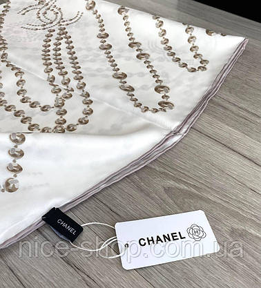 Хустка шовкова C.H.A.N.E.L з ручною підшивкою, фото 4