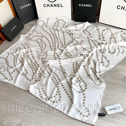 Хустка шовкова C.H.A.N.E.L з ручною підшивкою, фото 6