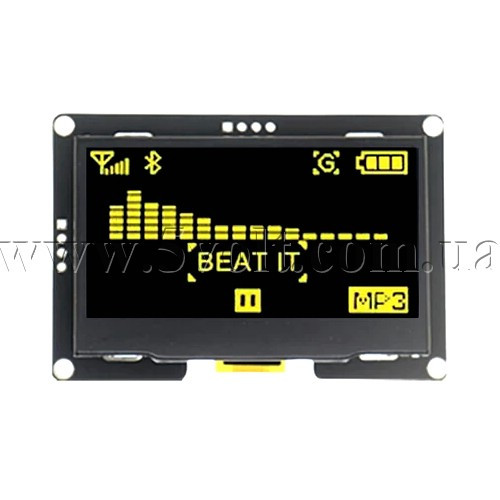 Дисплей OLED 2.42 жовтий драйвер SSD1309 інтерфейс I2C, фото 1