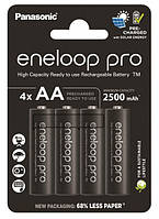 Акумулятор R6 Panasonic Eneloop Pro BK-3HCDE/4CP, AA/(HR6), 2500mAh, LSD Ni-MH, Eco Blister 4шт, Japan (код