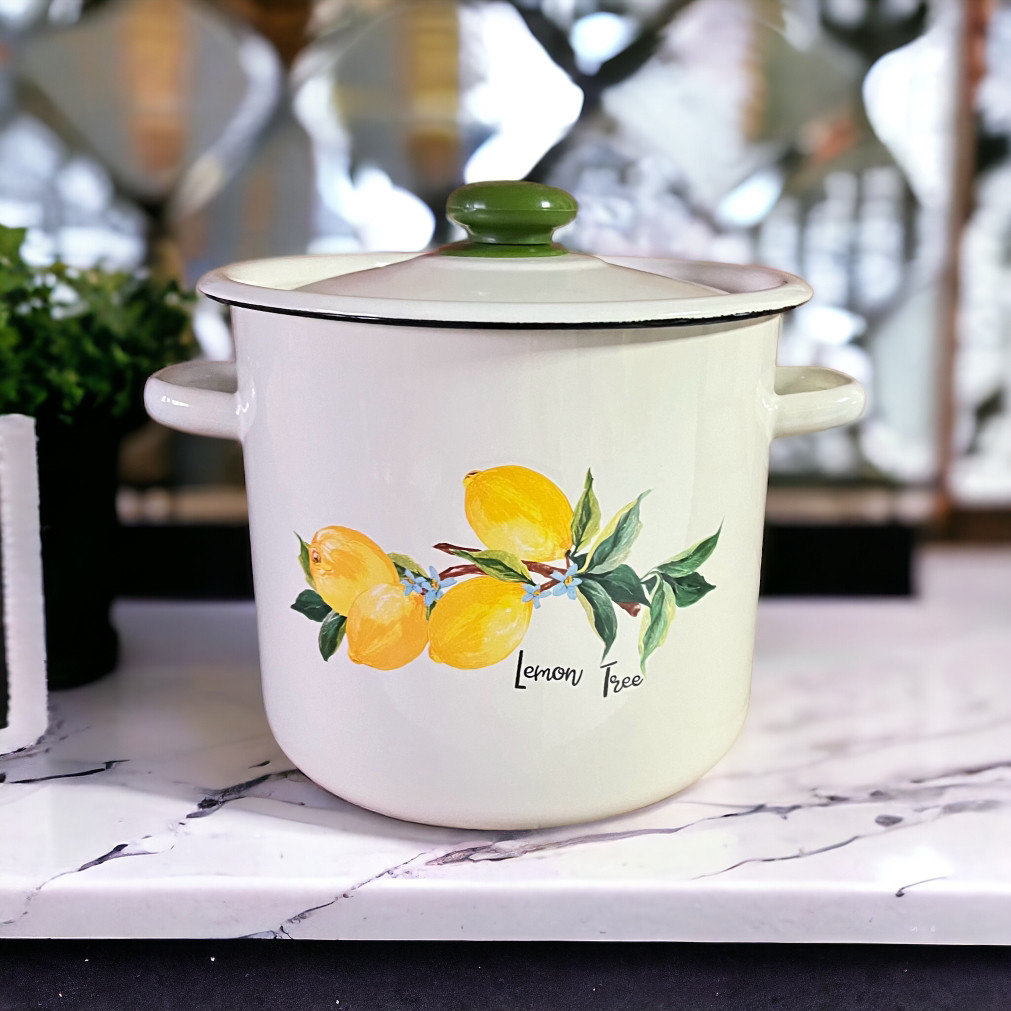 Каструля емальована 7л Лимонне дерево 1620/2 Idilia