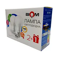 Светодиодная лампа Biom BT-510 A60 10W E27 4500К матовая (упаковка 3шт.)
