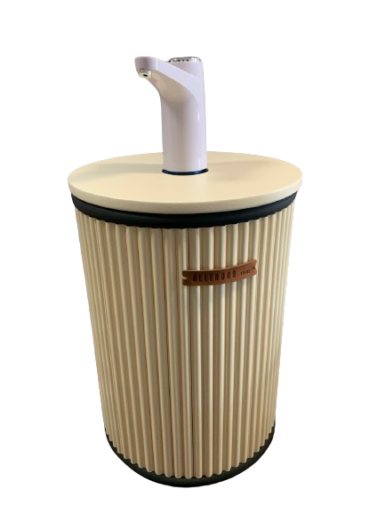 Тумба декоративна інтер'єрна для пляшки 19 літрів, футляр дизайнерський для пляшки з водою, бежева, фото 1