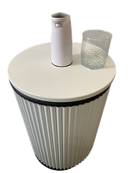 Тумба декоративна інтер'єрна для пляшки 19 літрів, футляр дизайнерський для пляшки з водою, світло-сіра